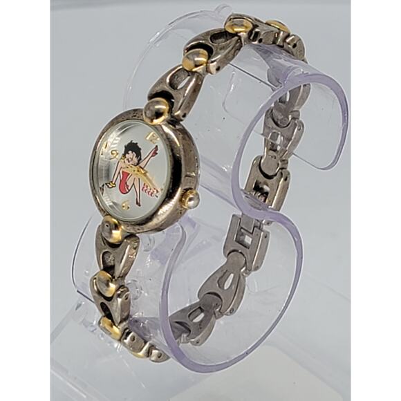 Valdawn Vintage Betty Boop Iconic Red Dainty Ladies Wrist Watch Silver Gold Tone main image 2